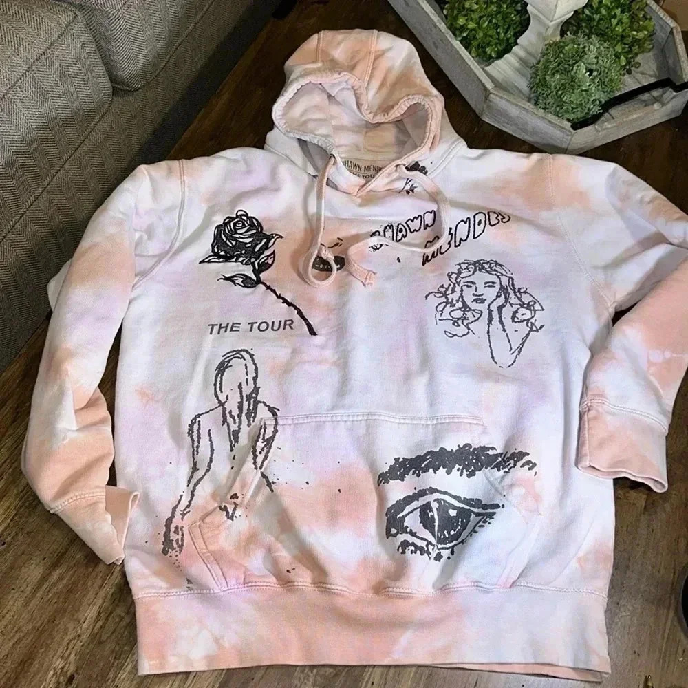SHAWN MENDES EMBROIDERED MERCH THE TOUR CONCERT PULLOVER SWEATSHIRT MED